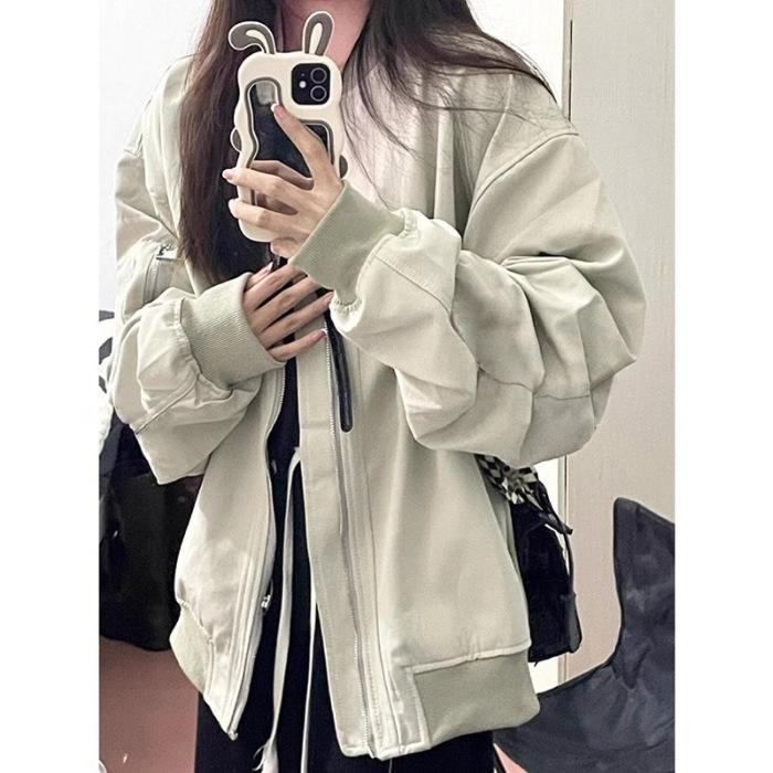Women's American Hip-Hop Hong Kong-Style Bomber Jacket - Trendy Spring/Autumn Design