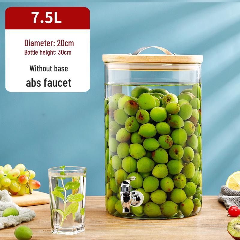 Термостойкая стеклянная бутыль для пивоварения вина с краном – Идеально подходит для вина, фруктового чая, лечебных настоев и напитков для самообслуживания