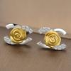 Серебряные серьги-пусеты Siheng Trend из серебра 925 пробы, модные, в форме розы, с буквой C, темпераментные, элегантные, женские, двухцветные, с бриллиантами