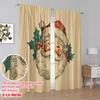 2pcs,2D Plane Printing Print Curtains Vibrant Santa Claus Head Polyester Woven (without Rod) All Seasons Ldeal for Various Room