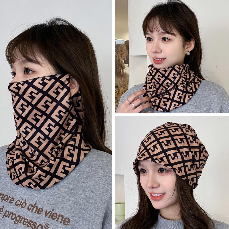Women's Autumn & Winter Plush Face Mask Neck Protector: Windproof, Warm, and Versatile Scarf Set for Outdoor Cycling