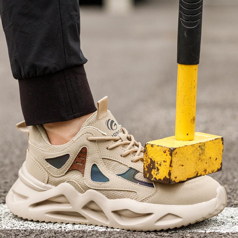 Lightweight Steel Toe Shoes Work Sneakers For Men Anti-smash Anti Puncture Safety Shoes Breathable Protective Shoes Non-slip