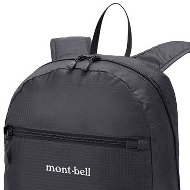 MONTBELL 15 л Универсальный нейлоновый рюкзак с принтом логотипа спереди Обычный Унисекс Пара Черный