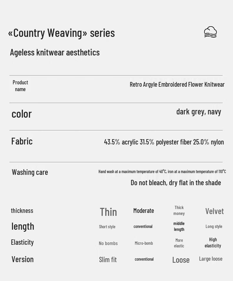 Женский вязаный кардиган Chuyu в стиле ретро с цветочной вышивкой