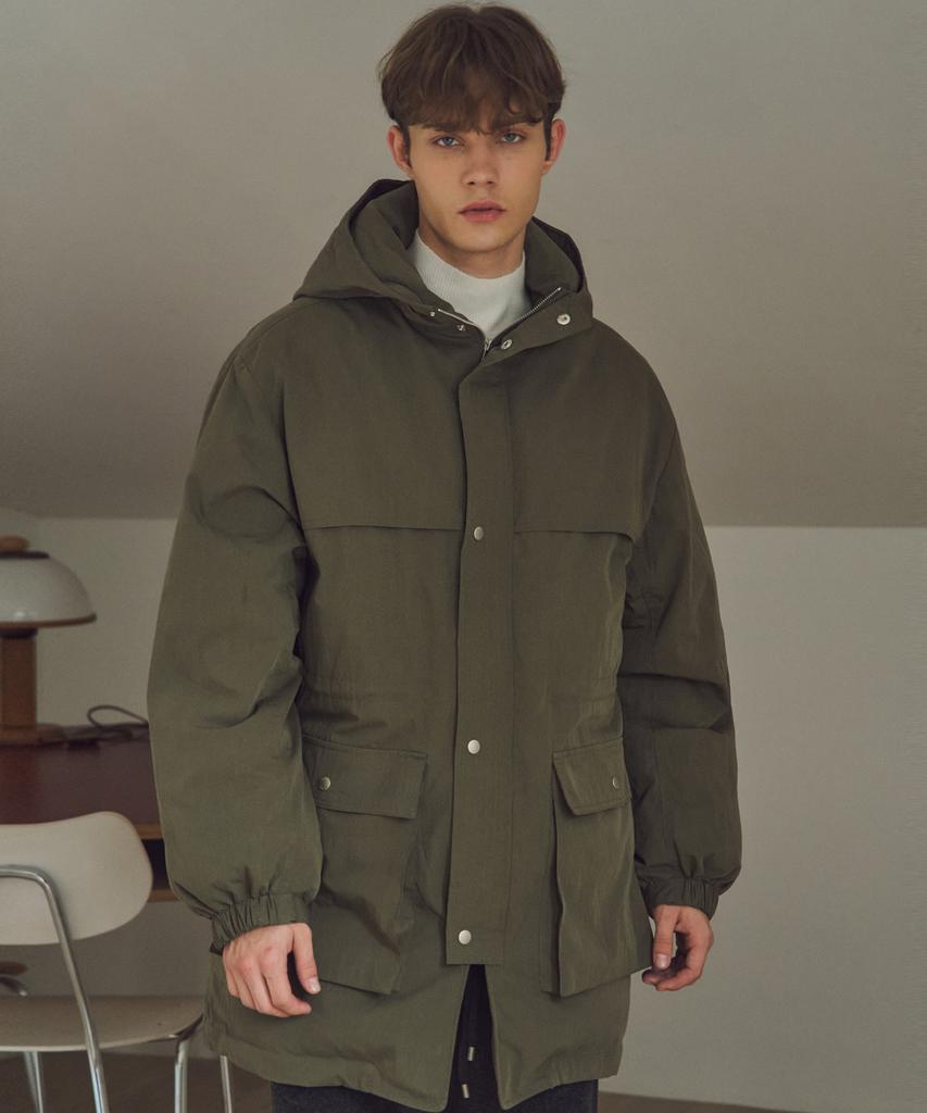 Wednesday Oasis Airy Comfort Hooded Padded Jacket_Khaki