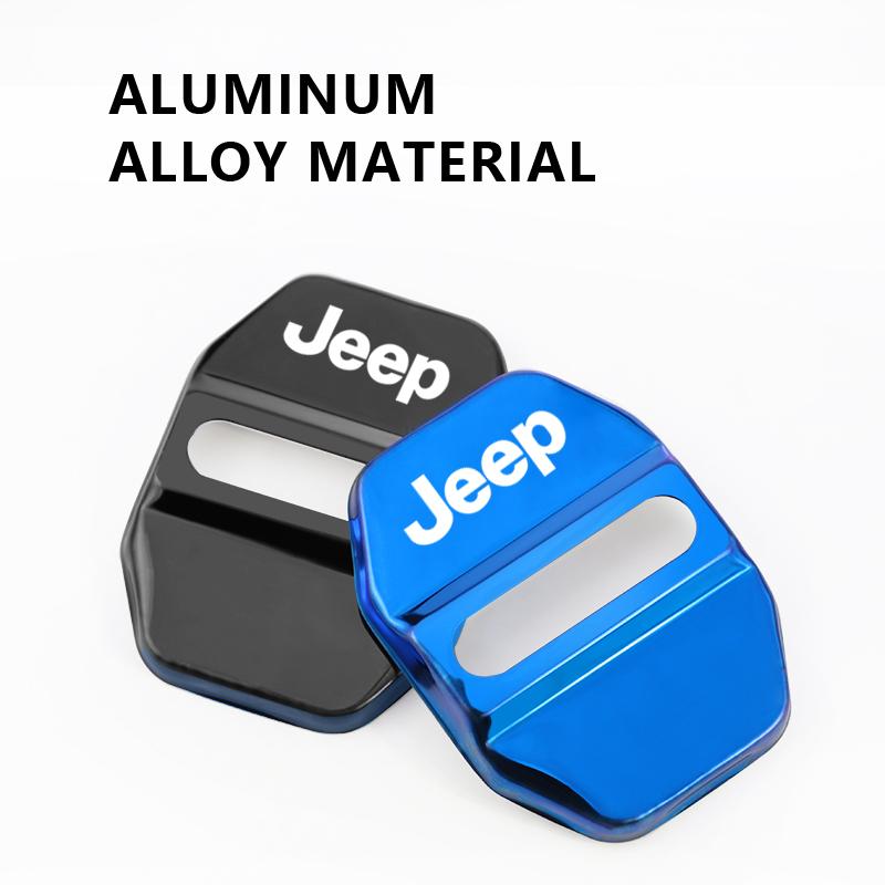 4PCS Car Door Lock Cover Stainless Steel Protection Accessories For Jeep Grand Cherokee Compass XJ Wrangler JL JK Hawk Renegade AMP1