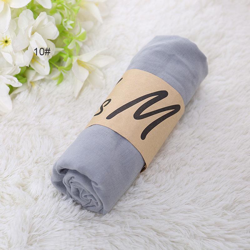 Женский акриловый шарф из полиэстера 180 × 50 см, мусульманский хиджаб, глушитель, повседневные длинные простые шарфы