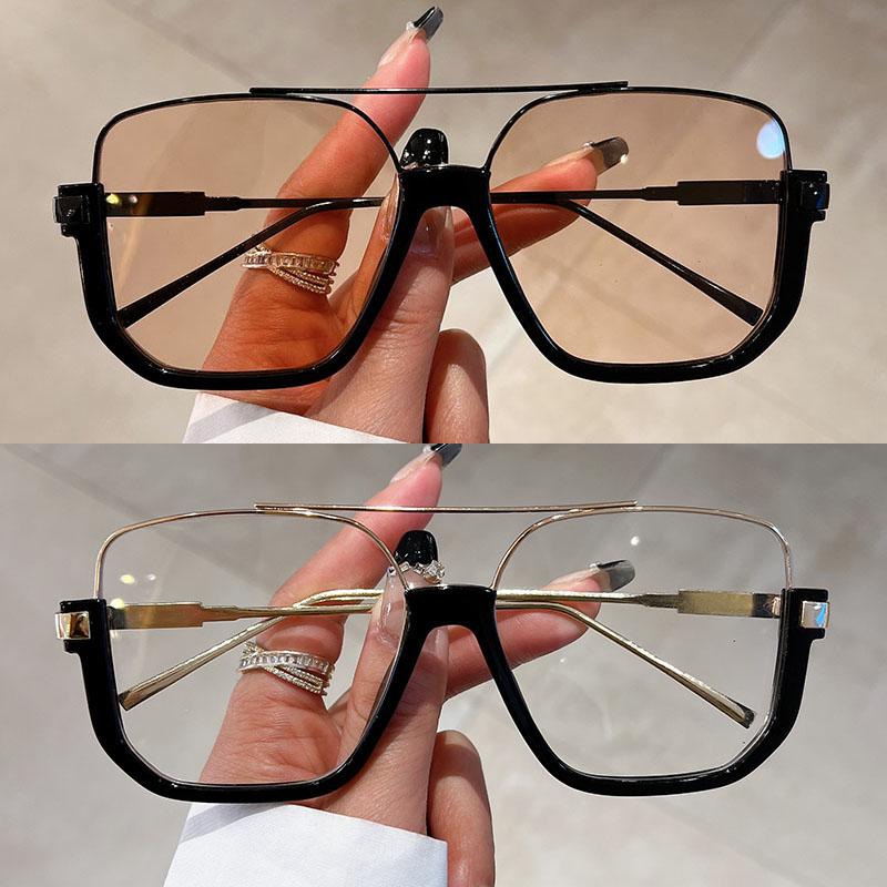 2 пары в наборе квадратные солнцезащитные очки модные винтажные с двойной переносицей повседневные солнцезащитные очки женские стильные большие брендовые дизайнерские очки