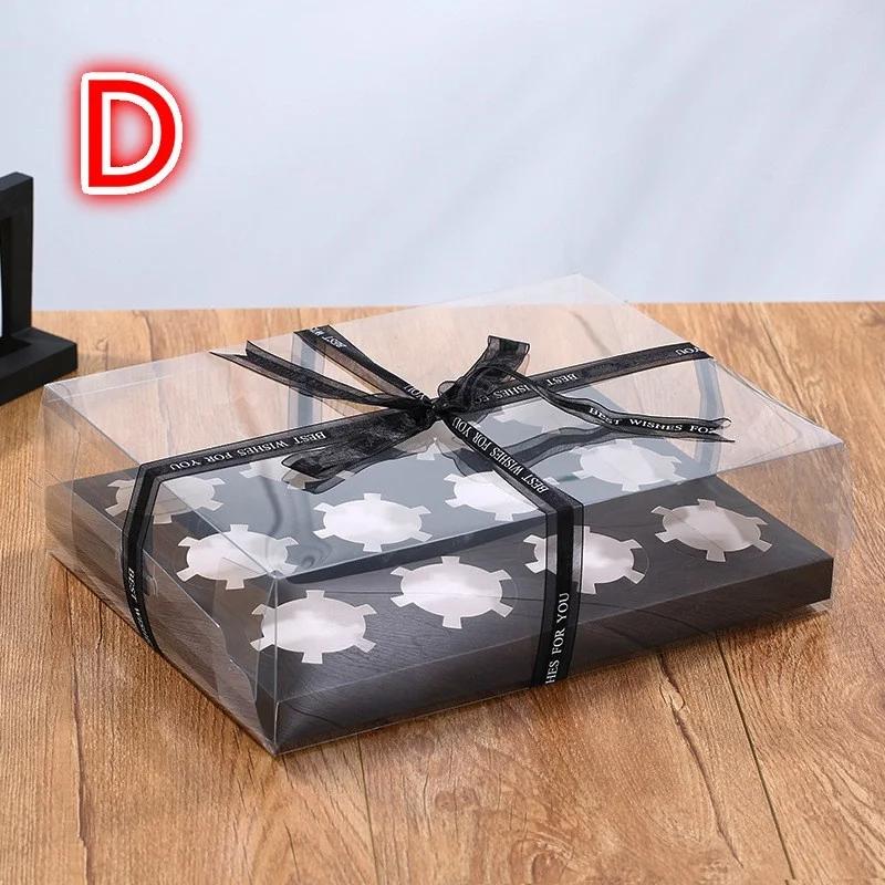 2/4/6/12 Таблетки Коробка для торта Прозрачная Подарочная коробка Упаковочная коробка для лунного пирога/кекса Свадебный торт