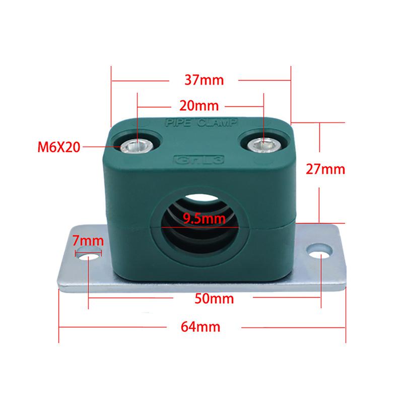 2 шт. Диаметр трубы 6/9,5/12,7/19/20/21,3/25/32 мм Пластиковые хомуты на болтах Зажим для трубы Набор крепежа для трубок