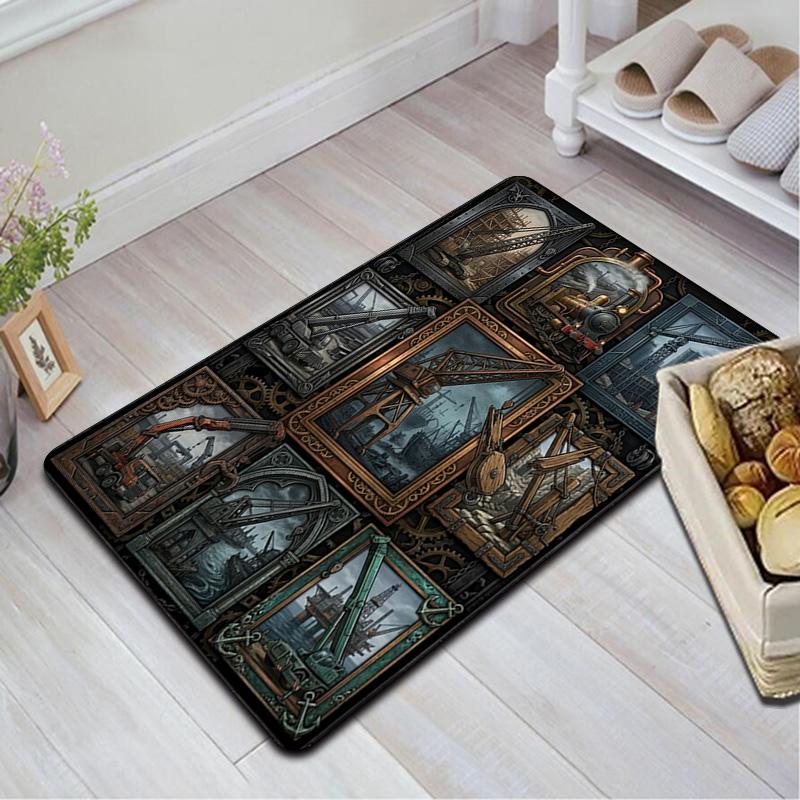 Industrial Machinery Dreams Pattern Rug Floor Mat for Living Room or Bedroom Soft and Comfortable Carpet a Gift for Birthday and Holiday.