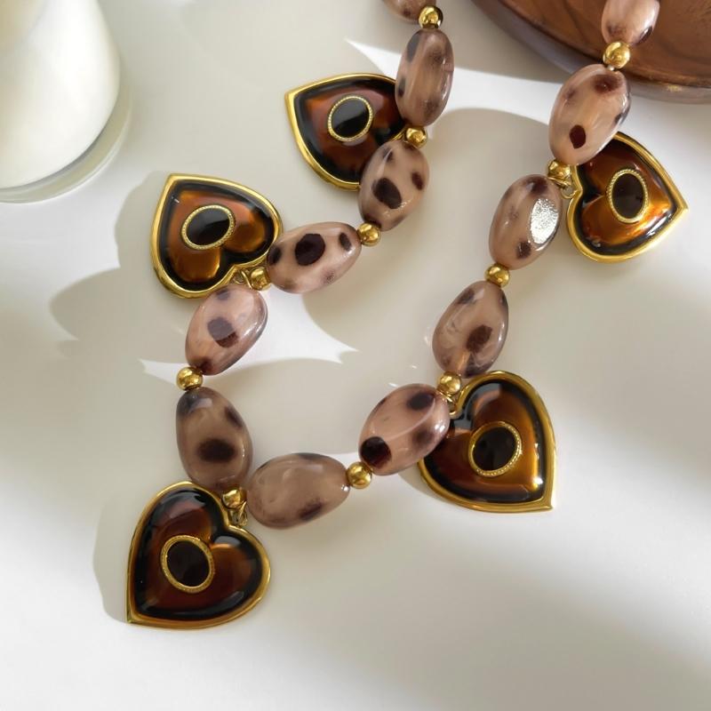 Регулируемое многослойное ожерелье в винтажном стиле с подвесками в виде сердца и сглаза, ювелирное изделие из нержавеющей стали, подарок для нее