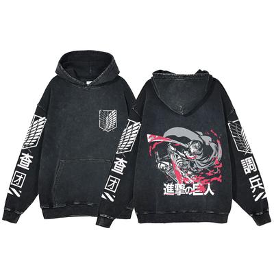 Одежда в стиле аниме «Атака на Титанов»: худи с графическим принтом Levi Ackerman, хлопковые худи для мужчин и женщин, ретро-толстовки в стиле «стир», харадзюку-стритвеар.