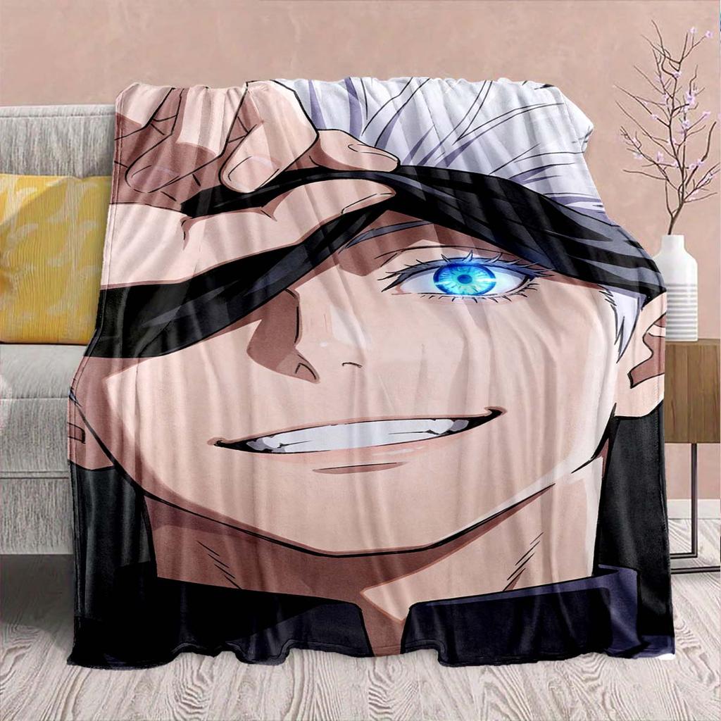 Пледы из фланели с принтом Jujutsu Kaisen, теплые, уютные, мягкие, легкие, для дивана, кровати, домашнего декора -QJY