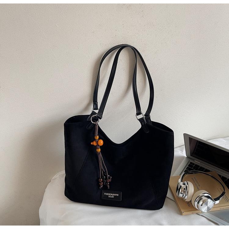 Повседневная замшевая сумка большой вместимости женская 2025 новая ретро сумка-мессенджер через плечо для поездок на работу, мягкая сумка-тоут