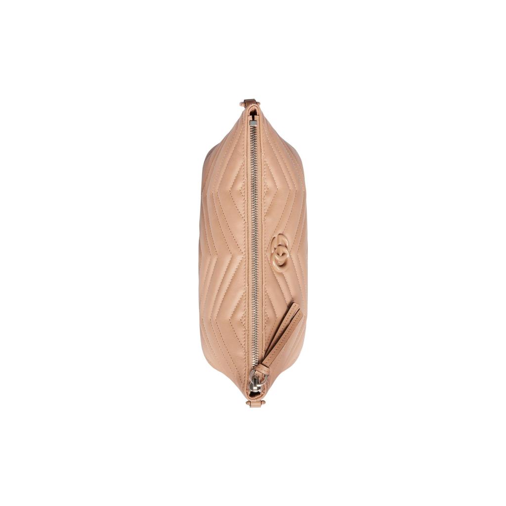 GUCCI GG Marmont Herringbone Leather Handbag, Shoulder Bag Regular Women's Rose Beige 739166-DAAAH-2754