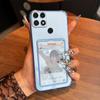 Прозрачный противоударный чехол для realme C25s, C15, Narzo 30A 20 с держателем для карт