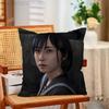 HHinako shimizu silent Hhill Funny Pillow Case Antidustmite Pillowcase Invisible Zipper Silky Short Plush Sofa Cushion Cover