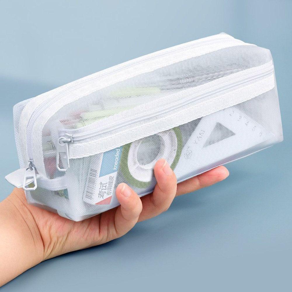 Large Capacity Transparent Pencil Case Transparent Exam Supplies Organizer Office School Supplies