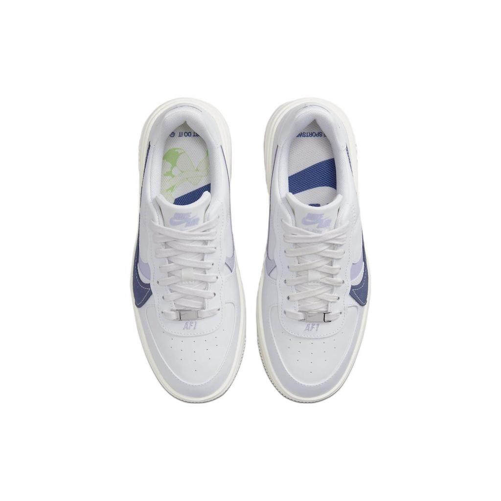 Nike Женские кроссовки Air Force 1 PLT.AF.ORM LV8 Белые Фиолетовый кислород Саммит-Белый Парус Полуночно-Синий FD0382-121