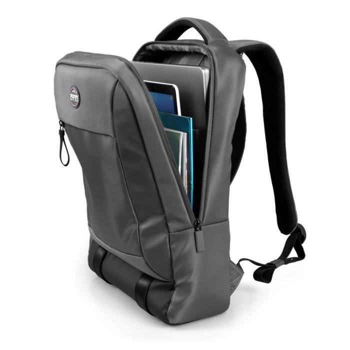 Sac à dos PC - PORT DESIGNS - Pour ordinateur portable moderne & confortable TORINO II - 15.6/16 pouces - Gris