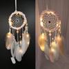 Moon Dream Catcher Feather Wind Chimes Hand-woven Wall Bedroom Hanging Ornaments Birthday Festival Gifts Home Decoration Crafts