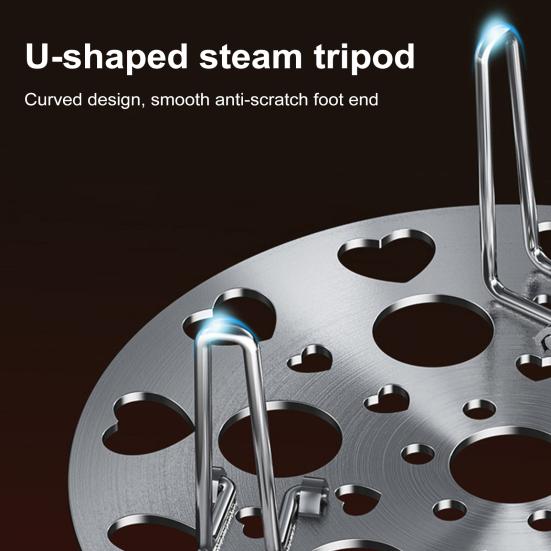 2 Pcs Foldable Steam Rack Stainless Steel Steamer Tray with Detachable Leg 21cm Diameter Cooking Steamer Rack for Eggs Steaming Pot Rice Cooker