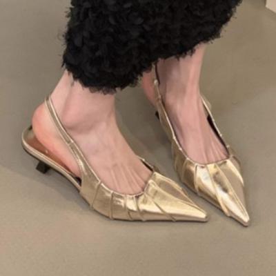 Роскошные летние женские сандалии 2024 года, модные элегантные туфли с заостренным носком, женские босоножки на высоком каблуке для отдыха на открытом воздухе