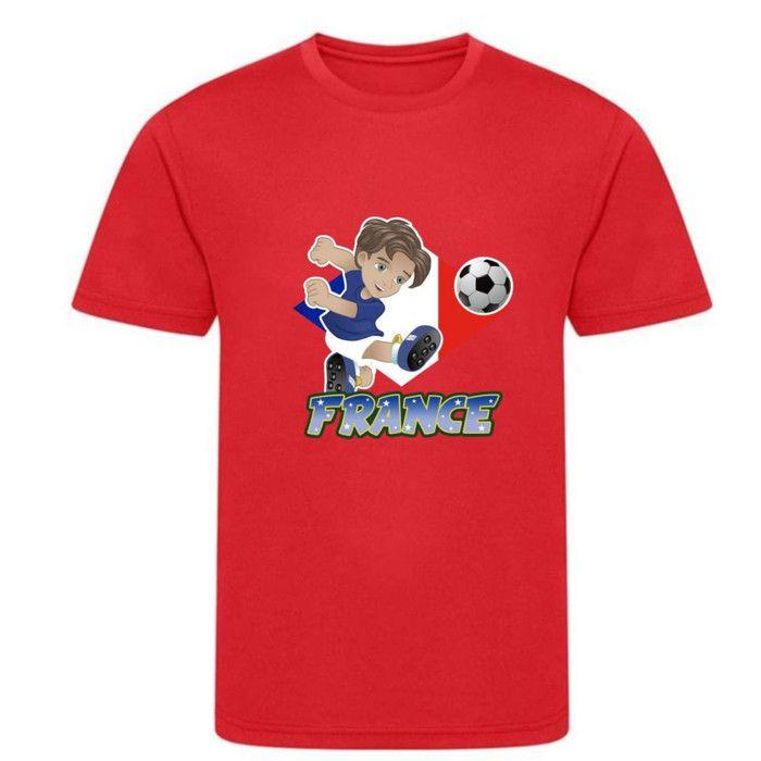 Tee-shirt Sport Enfant - NPZ - France Football - Rouge - 100% Polyester - Respirant
