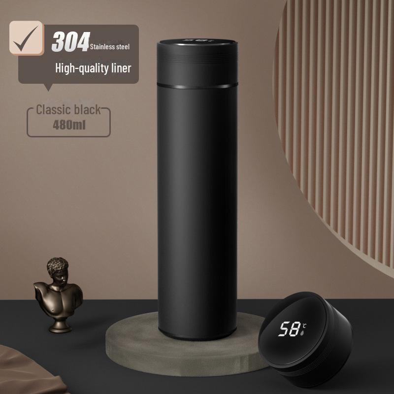 Умный термос из нержавеющей стали с дисплеем температуры - большая вместимость, портативная чашка для чая