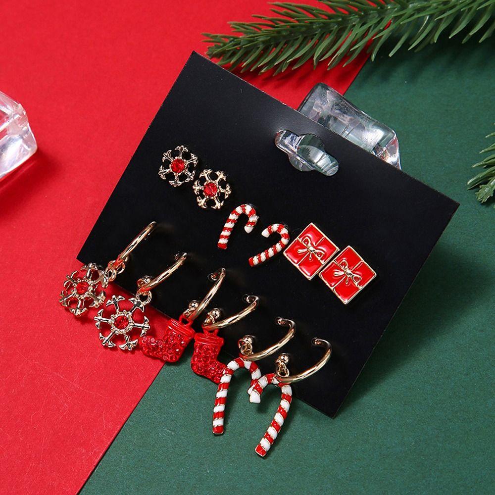 Stud ELK Bell Snowman Fashion Jewelry Stud Earrings for Women Christmas Earring Set Dangle Earrings