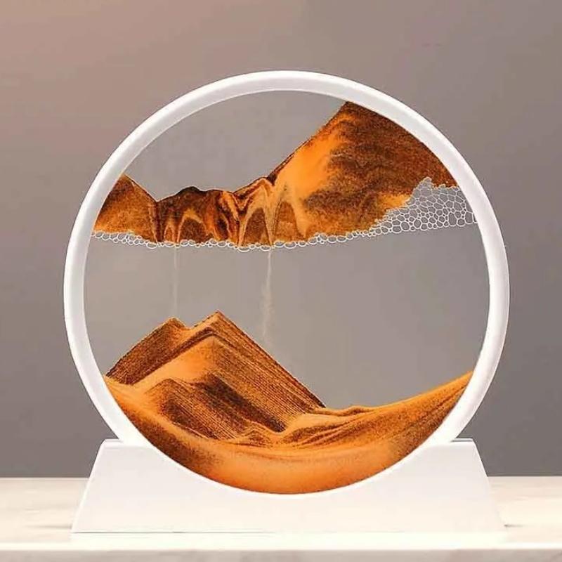 12-дюймовые 3D песочные часы с зыбучим песком, глубоководный песчаный пейзаж, художественная картина, круглая стеклянная поделка, текучая песчаная картина, гостиная, домашний декор