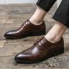 Новая мужская обувь Оксфорды Модная мужская обувь для платья Офисная деловая обувь Броги Черная формальная обувь Мужская кожаная повседневная удобная обувь
