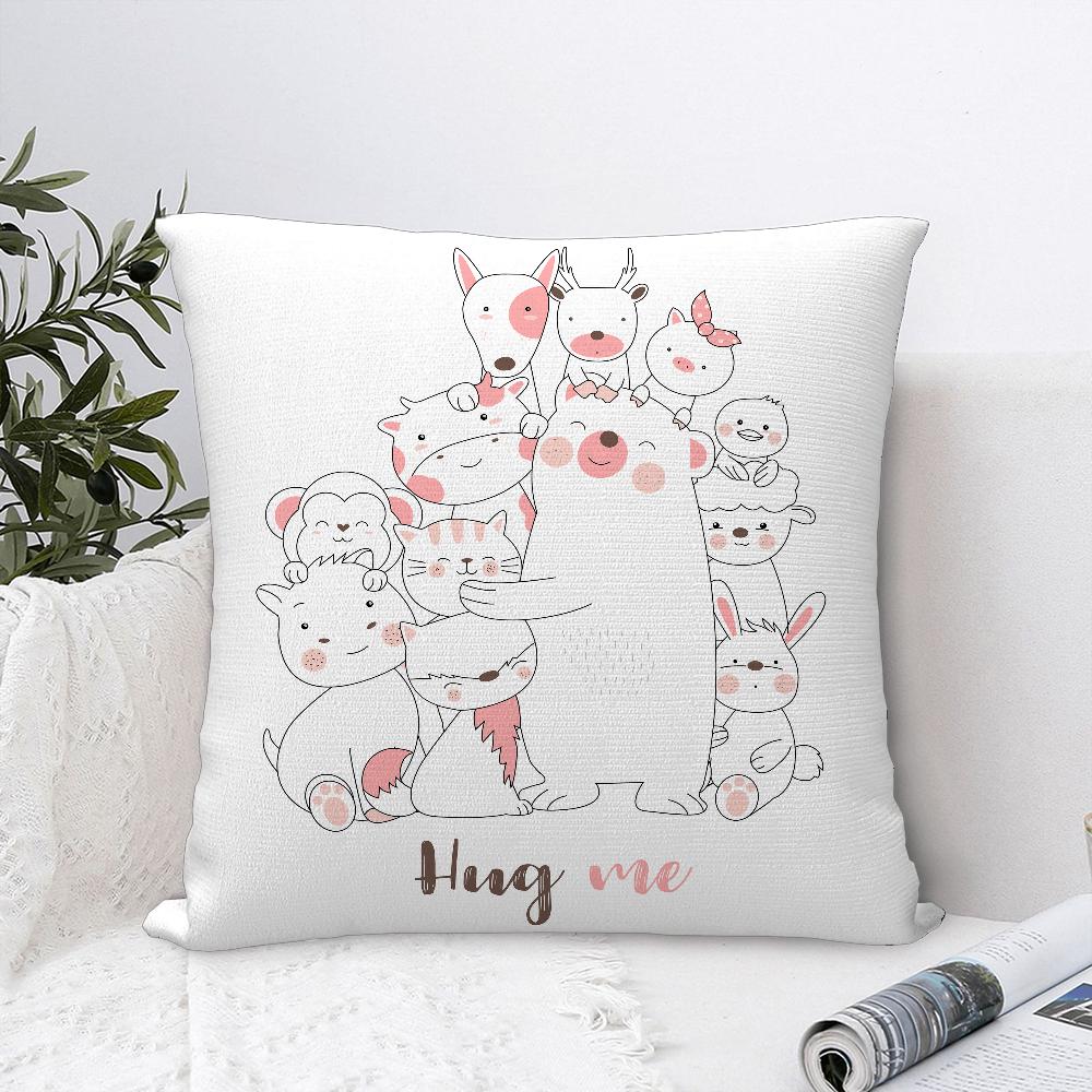 Cartoon Cute Animals Pillow Case Sofa Decorative Home Double-sided Print Plush Square Throw Pillow Covers Cushion Decor Cover