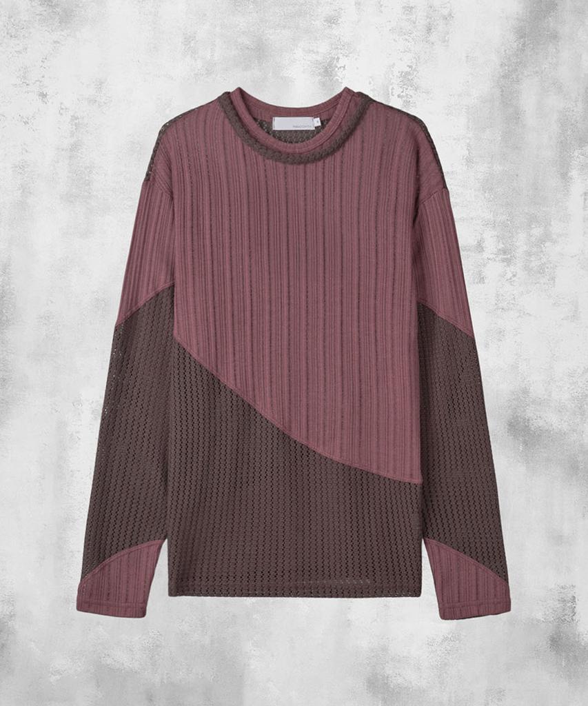 PARADIGMFILM [Ep.02] Wavy Panel Long Sleeve (Burgundy)