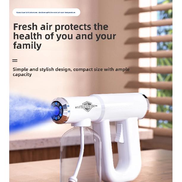 Blue Light Nano Disinfection Rechargeable Hair Hair Sprayer, Cordless Steam Gun for Beauty and Styling Tools
