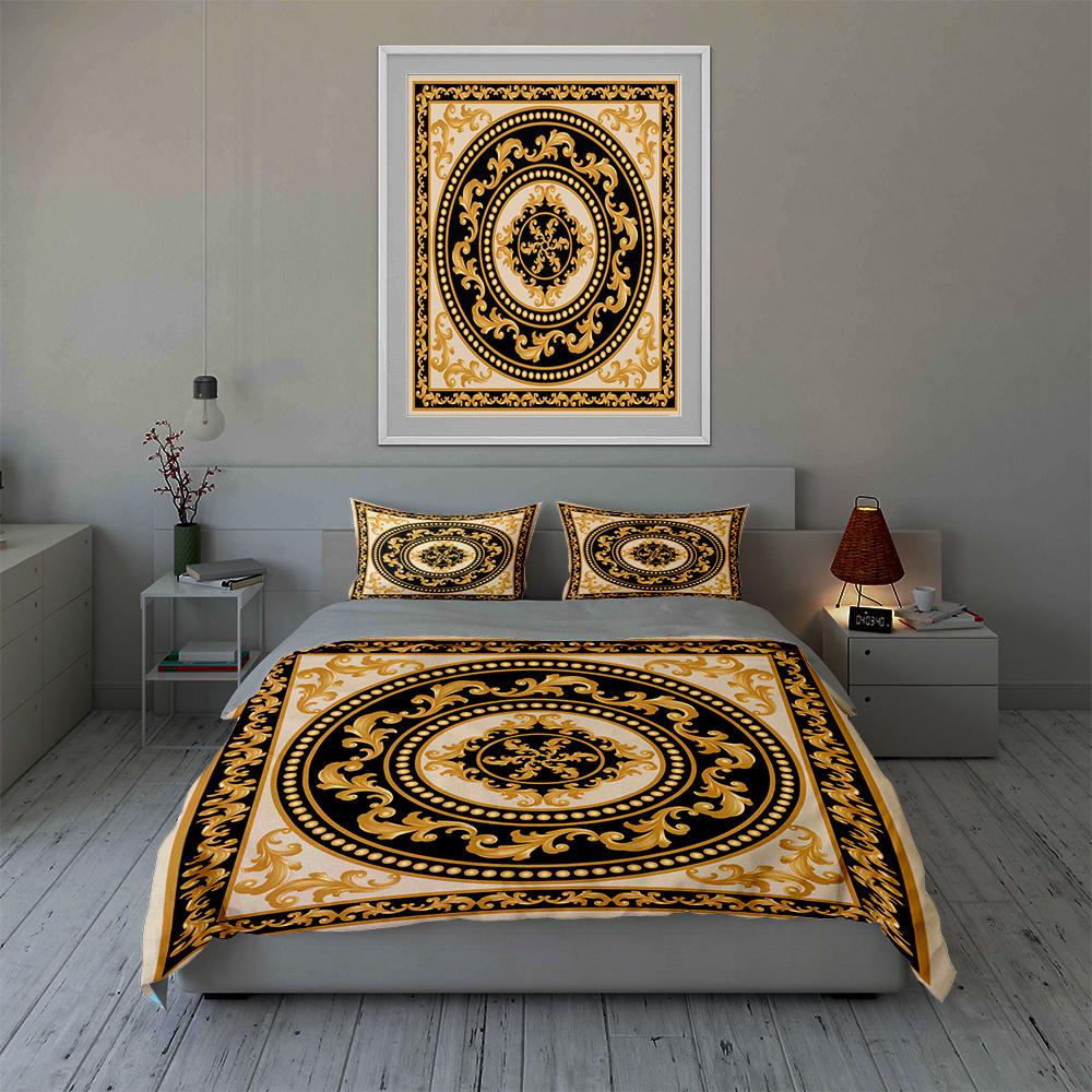 Ornate circular design. Bedding Duvet cover sets Duvet covers Pillowcases gifts (1 * Duvet Cover 2 * Pillowcases, without duvet insert)