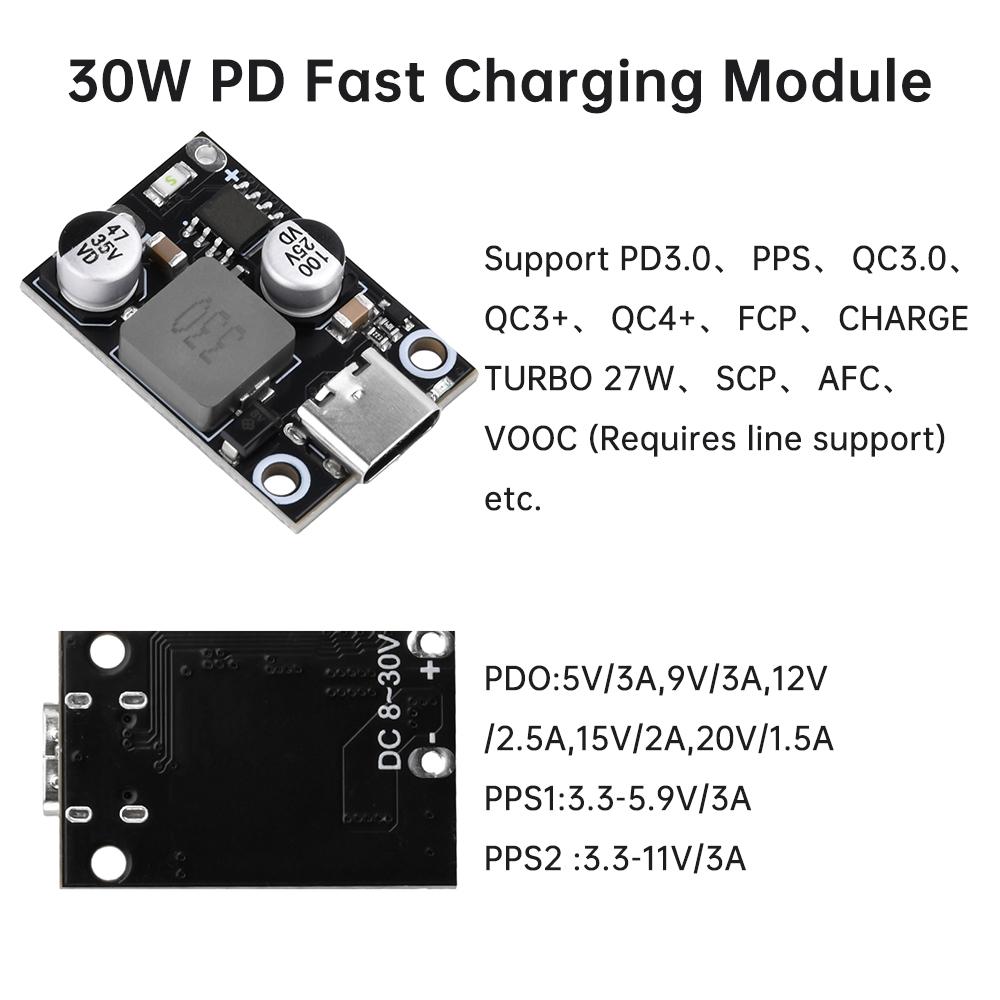 11W /11W Type-C USB QC1.1 QC1.1 DC-DC Buck Converter Charging Step Down Module PPS Fast Quick Charger Circuit Board Power Supply