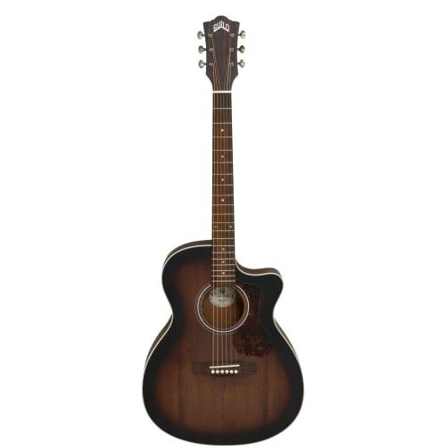 GUILD OM-240CE ACB Archback Series Acoustic-Electric Guitar with Pickup, Antique Charcoal Burst