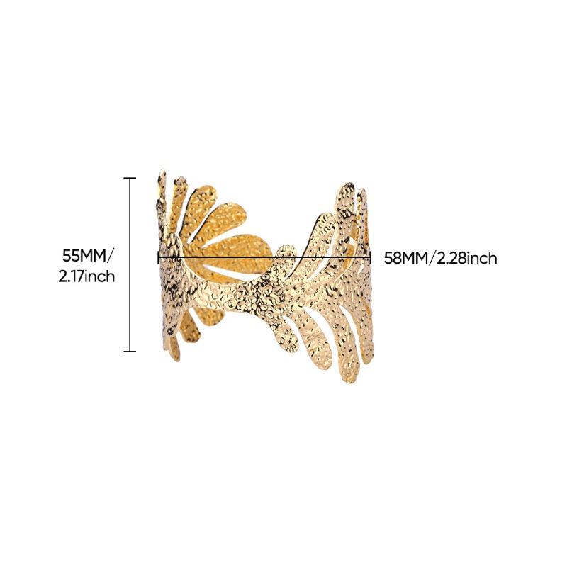 Новый простой широкий браслет из нержавеющей стали, уличный хип-хоп, преувеличенный браслет с золотым покрытием