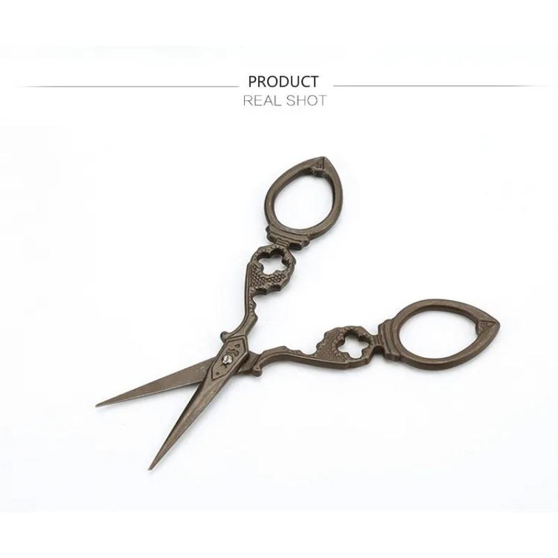 Gold-plated Embroidery Vintage Tailor Scissors Stainless Steel Mini Small Antique Pointed Mini Shears Clothing Cutting Tools