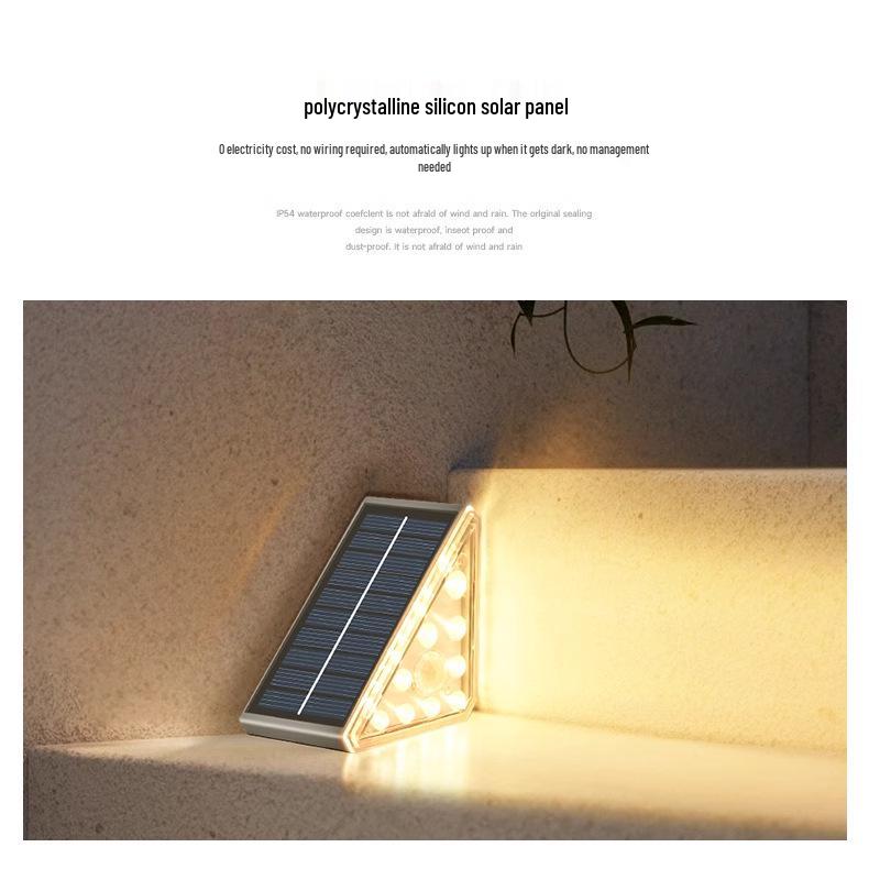 Солнечные треугольные ступеньки для наружных дорожек и дворов