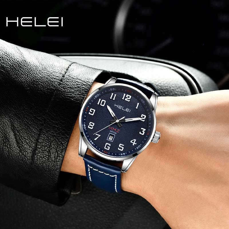 HELEI Men Watch Top Brand Luxury Military Army Waterproof Sport Male Clock Auto Date Quartz Business Original Wristwatch 9016J