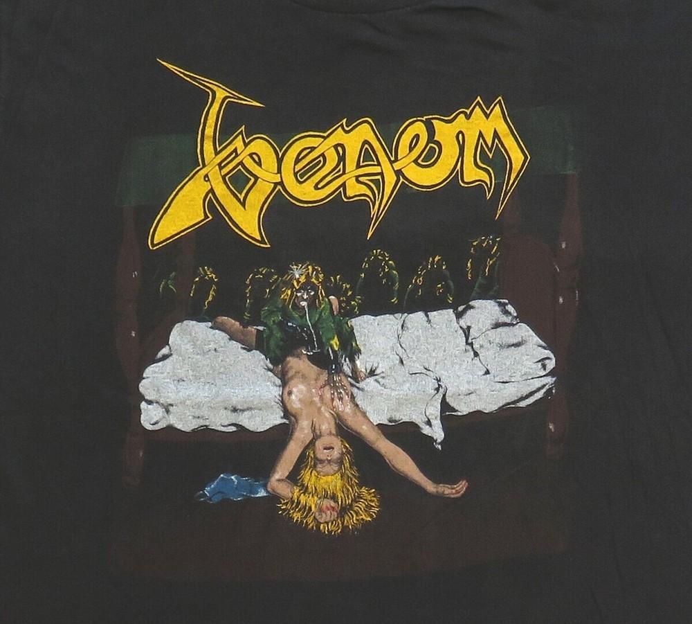 Винтажная футболка группы Venom 1986 года, тур по США, унисекс, размеры от S до 5XL, MQ065, унисекс футболка