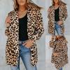 Fashion Women's Leopard Faux-Fur Fuzzy Warm Winter Oversized Outwear Long Coat