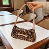 Personalized Leopard Pattern Underarm Bag Women Autumn New Chic Bow Retro Versatile Single Shoulder Bags Party Handbags