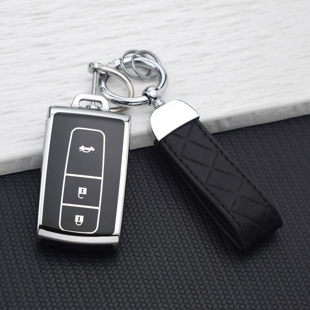 Серебристый чехол-футляр из ТПУ для брелока автомобильного ключа Toyota Prius 2004-2008 Corolla Verso Camry 3 кнопки, защитный корпус-держатель, брелок