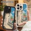 Чехол для телефона: 2D плоский дизайн, подходящий для защитного чехла iPhone 18 17 16 15 14 13 Pro, белый котенок, идеальный рождественский и хэллоуинский подарок