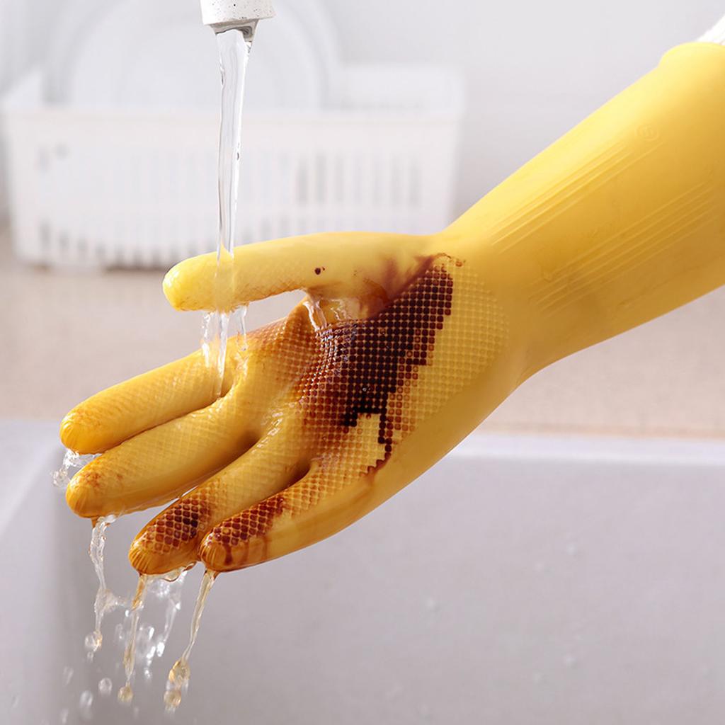 Бытовые перчатки Тонкие Водонепроницаемые Нескользящие Латексные перчатки для мытья посуды Уборки L (10.5?11см