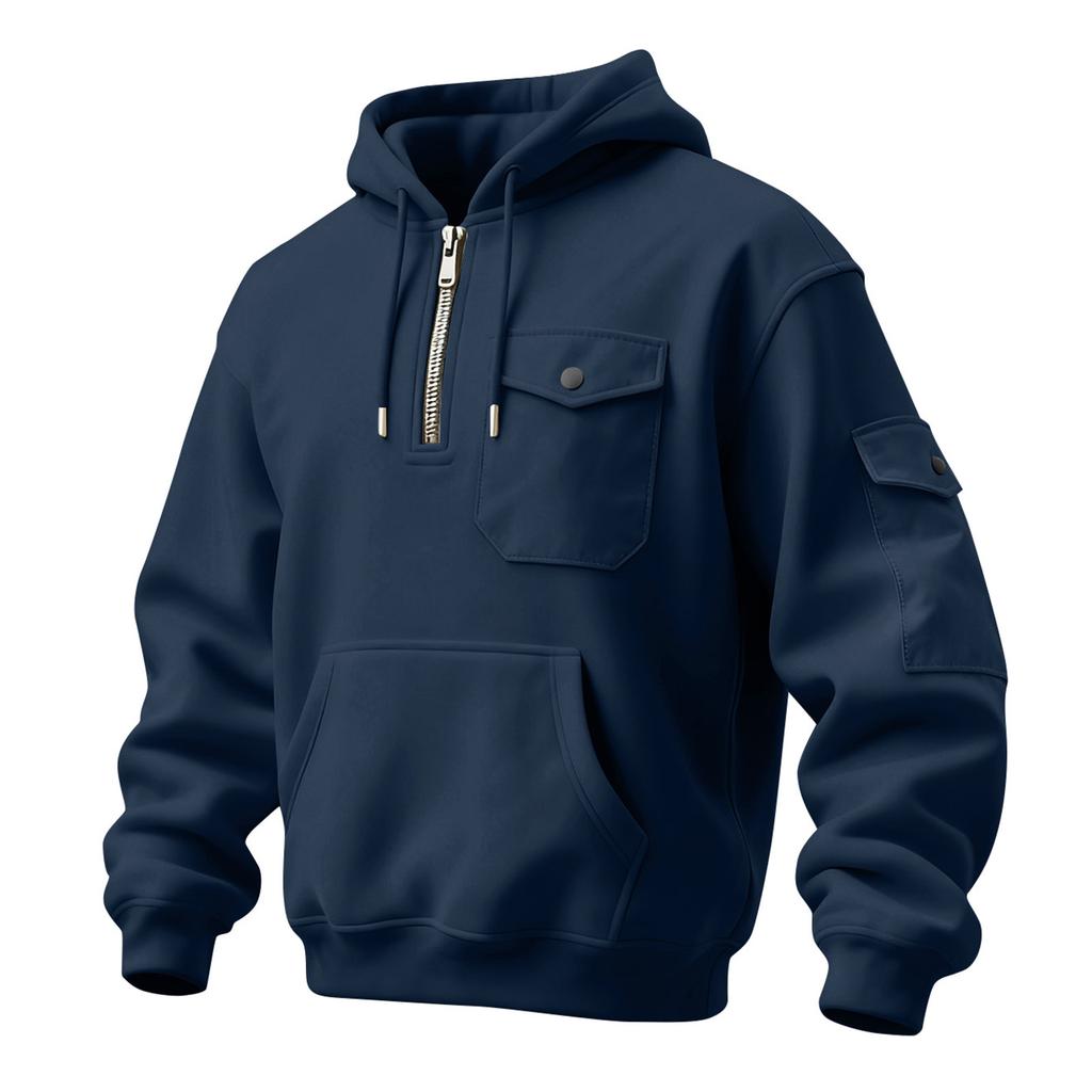 Men's Solid Color Sweatshirt Hoodie Men's Sports Large Size Casual Sweatshirt